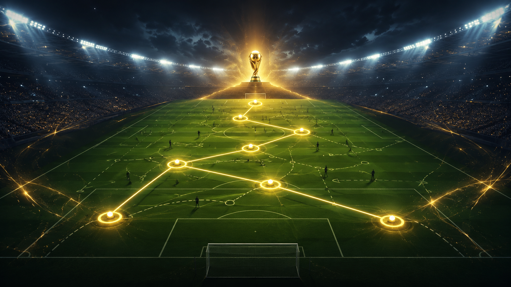 8-0 world cup game night football stadium with playable roster positions